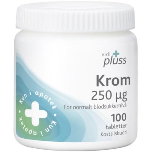 Vidi Pluss Krom 250 mcg Tabletter 100 stk 