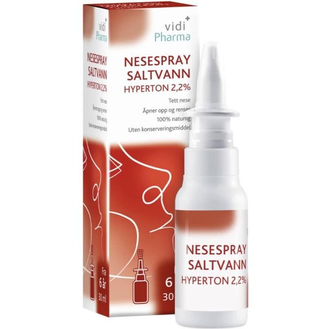 Hovedbilde Vidi Pharma Nesespray Saltvann Hyperton 2,2% 30 ml