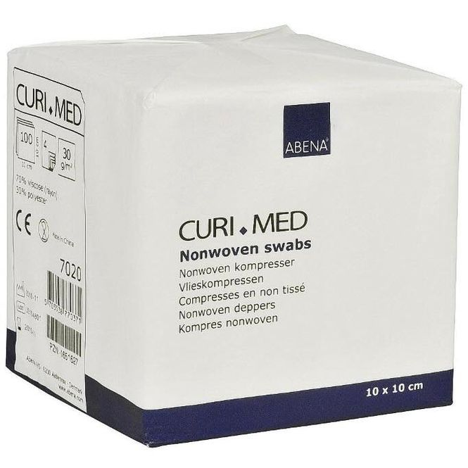 Hovedbilde Curi-Med Usterile Tørre Kompresser Non-Wowen 10x10 cm 100 stk