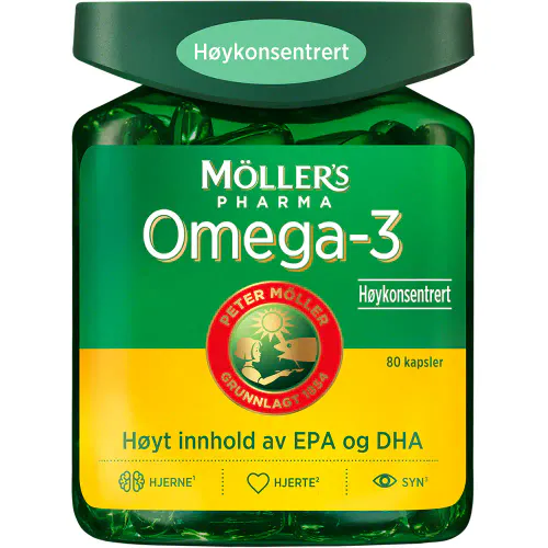 Møllers Pharma Omega-3 Høykonsentrert Kapsler 80 stk