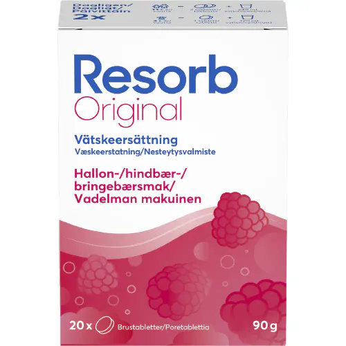 Resorb Original Bringebær Brusetabletter 2 x 10 stk