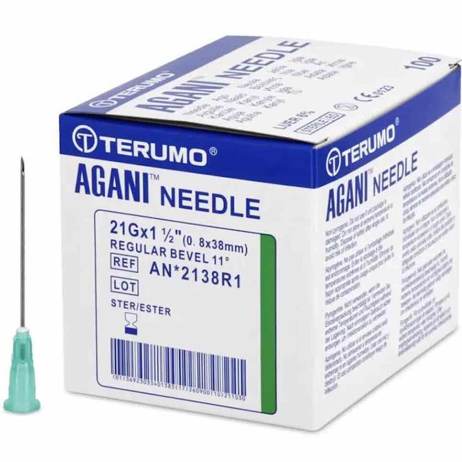 Hovedbilde Terumo Agani Kanyle Grønn 0,8x38mm 21Gx1 1/2 100 stk