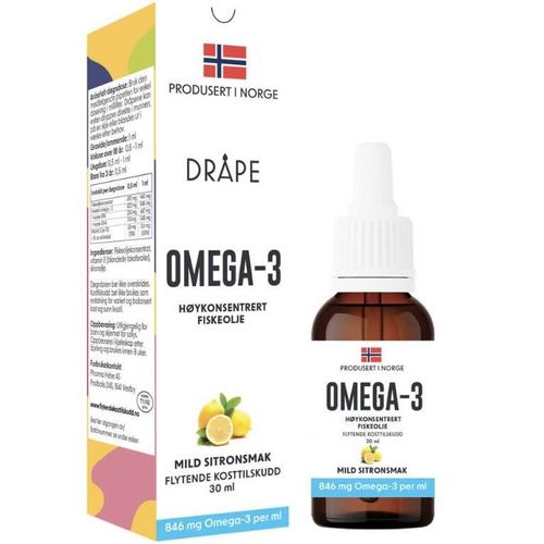 Dråpe Omega-3 Dråper Sitron 30 ml