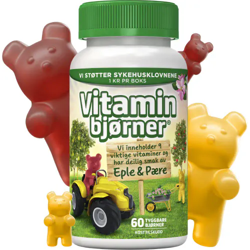 Vitaminbjørner Eple & Pære 60 stk