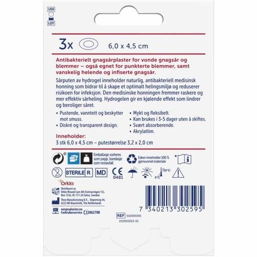 Norgesplaster Antibakterielt Gnagsårplaster 3 stk