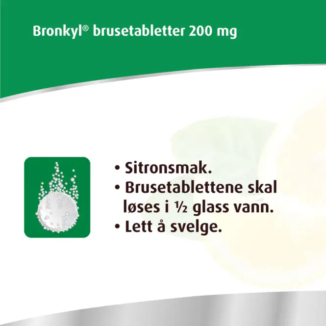 Hovedbilde Bronkyl 200 mg Brusetabletter 25 stk