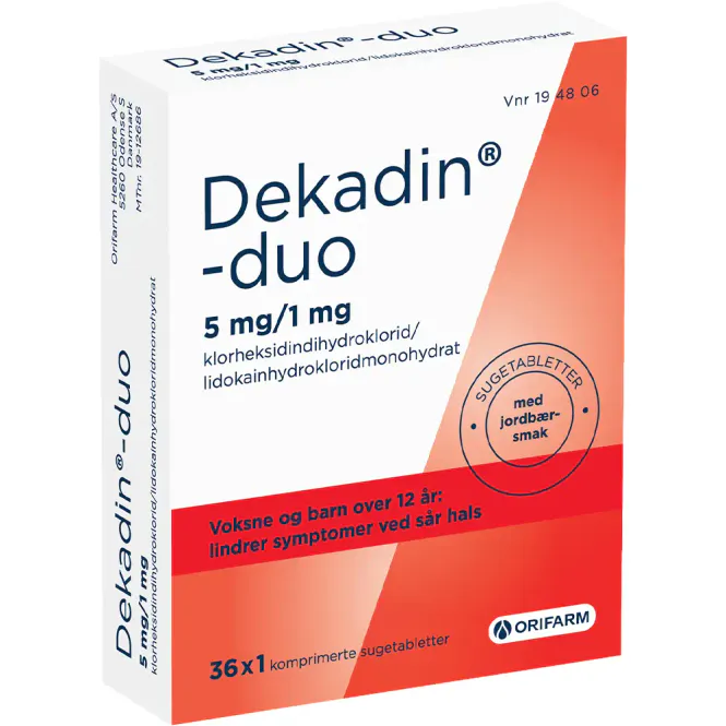 Hovedbilde Dekadin-Duo Sugetabletter Jordbær 36 stk